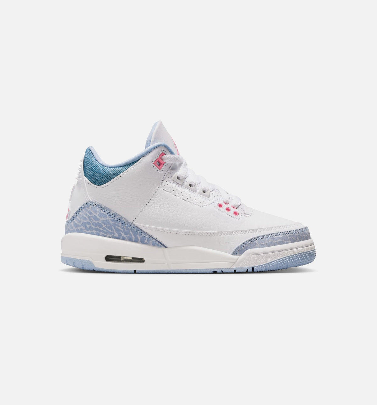 Air Jordan 3 Retro Cobalt Bliss Grade School 生活方式鞋 - White/Cobalt Bliss/Football Grey/Pink Glow