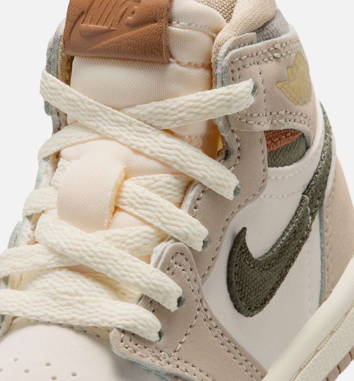 Air Jordan 1 Retro High OG 婴幼儿生活方式鞋 - Khaki/Sail/Coconut Milk/Cargo Khaki