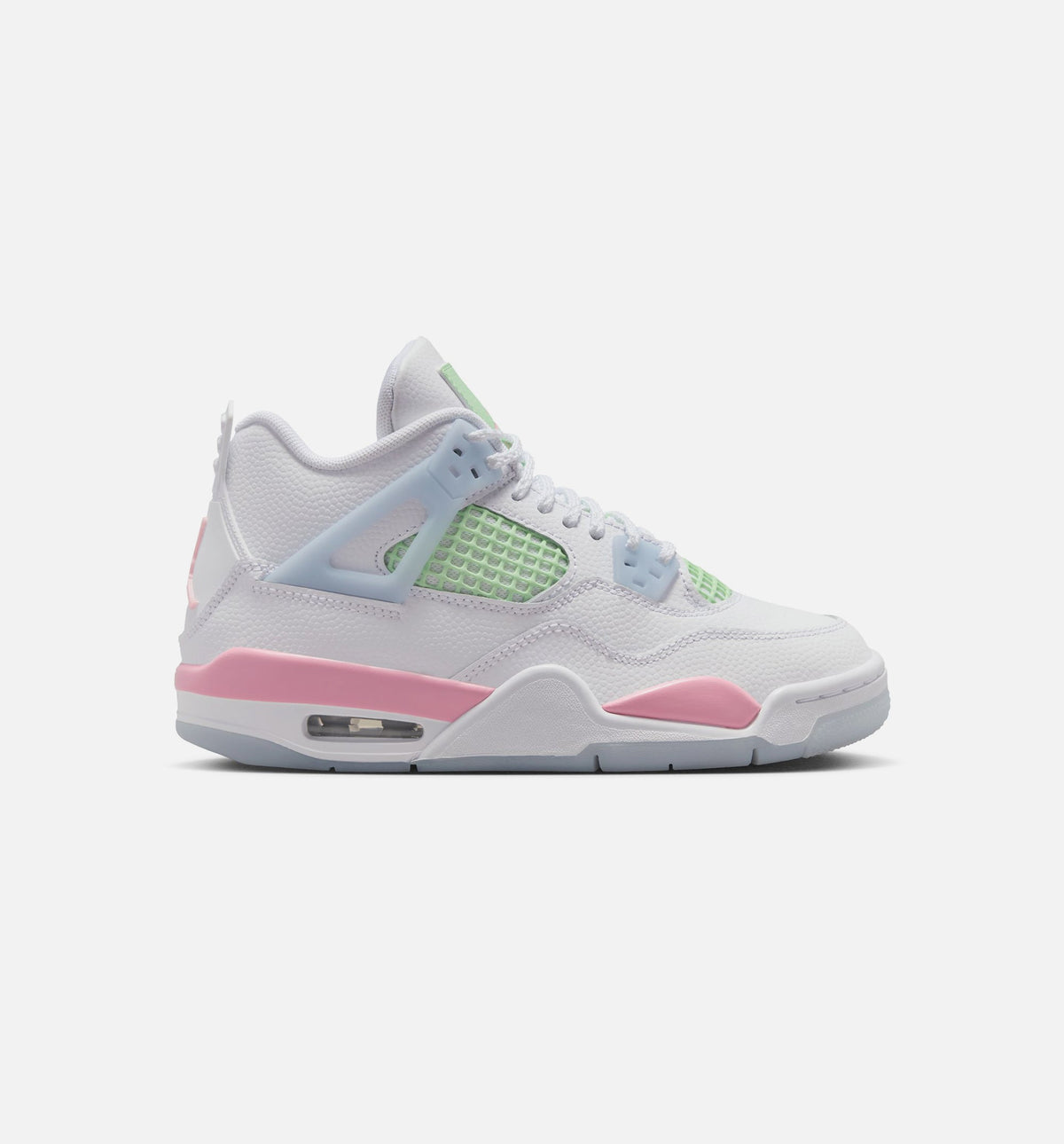 Air Jordan 4 Retro Medium Soft Pink Grade School 生活方式鞋 - White/Medium Soft Pink/Half Blue
