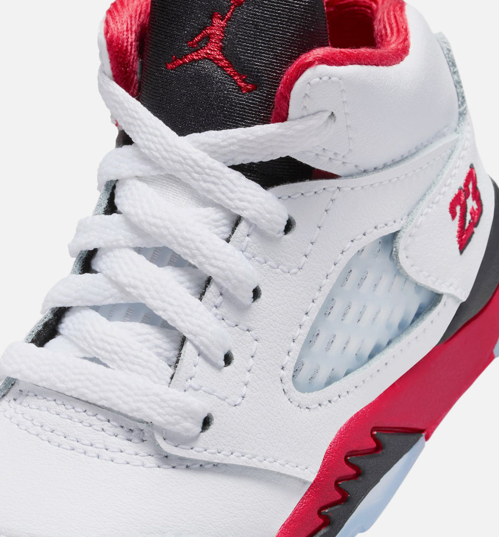 Air Jordan 5 Retro Fire Red 婴幼尺码生活方式鞋 - Fire Red/White