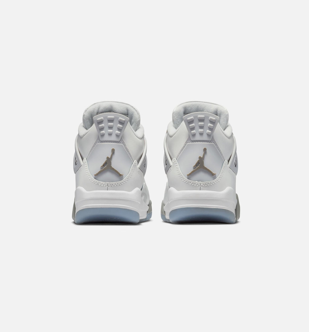 Air Jordan 4 Retro Blue Chill Grade School 生活方式鞋 - Photon Dust/Blue Chill/Flat Pewter/White/Blue Tint