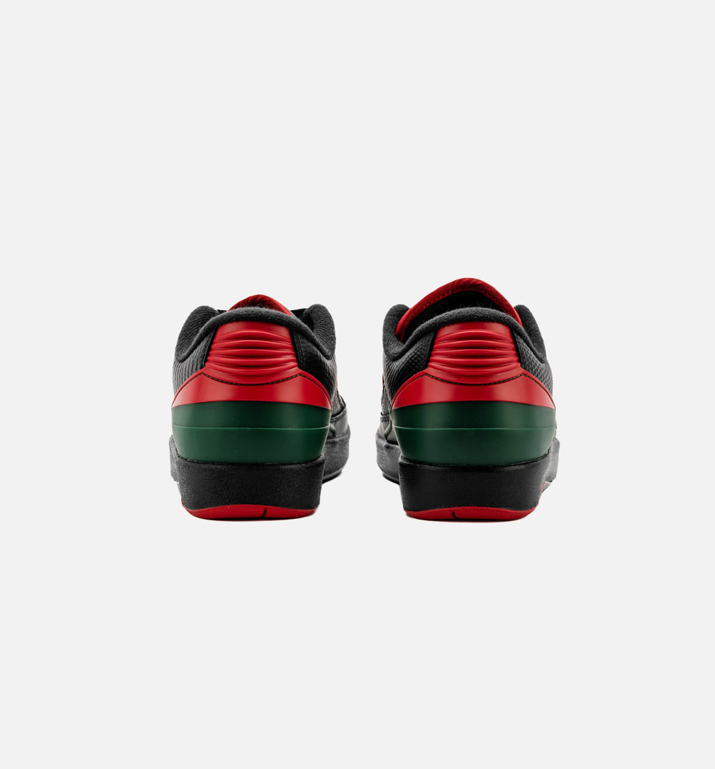 Air Jordan 2 Retro Low Christmas Grade School 生活方式鞋 - Black/Fire Red/Cement Grey