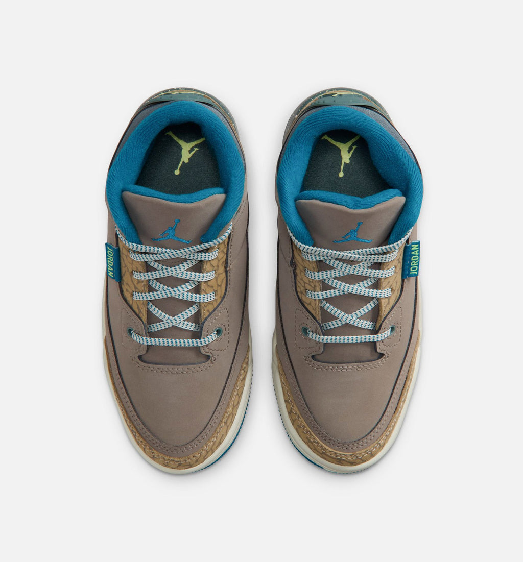 Air Jordan 3 Retro Olive Grey Preschool Lifestyle Shoes - Olive Grey/Green Abyss/Khaki/Sea Glass