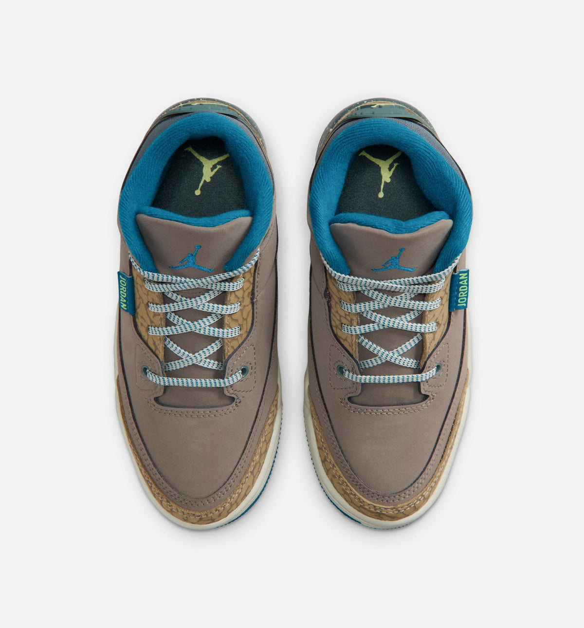 Air Jordan 3 Retro Olive Grey Preschool Lifestyle Shoes - Olive Grey/Green Abyss/Khaki/Sea Glass